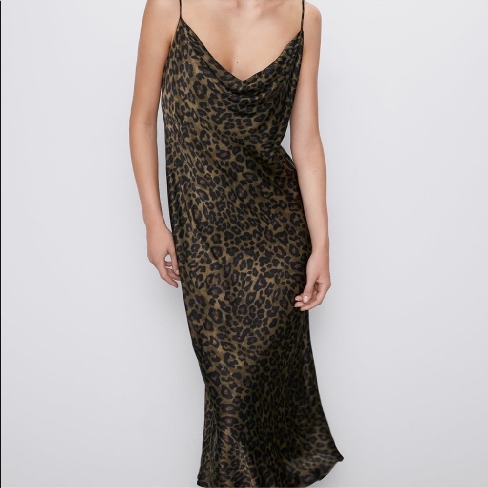 Zara Leopard Print Slip Dress